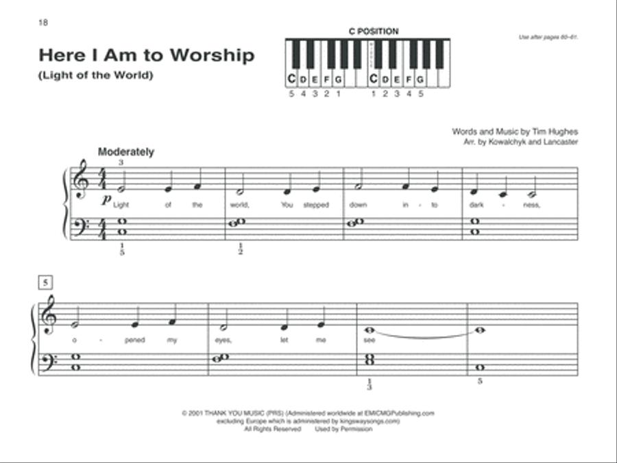 Alfred's Basic Piano Course Praise Hits, Level 1A Piano Method scores gallery preview page 5