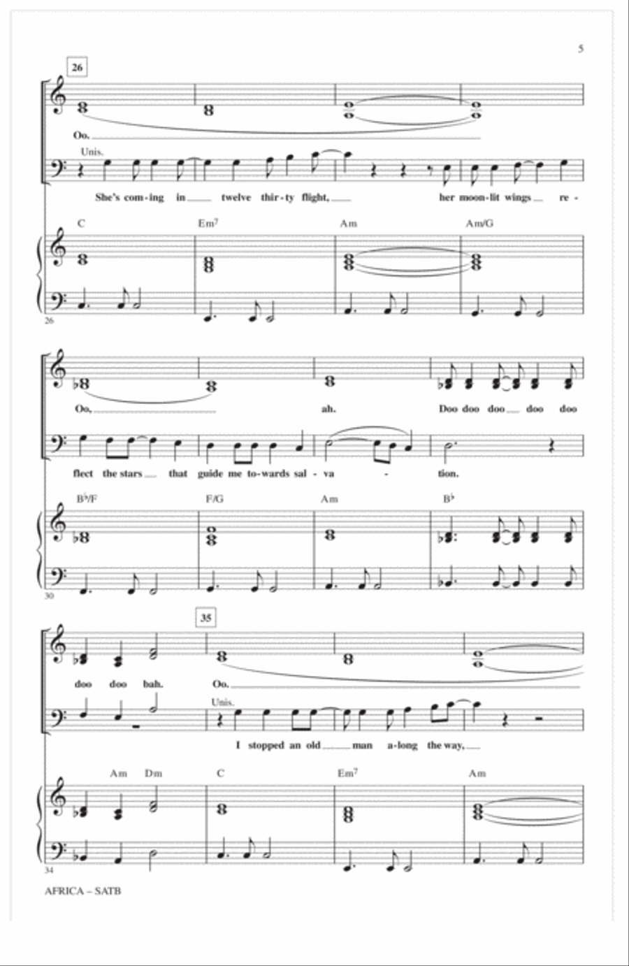 Africa (arr. Roger Emerson) 4-Part scores gallery preview page 3