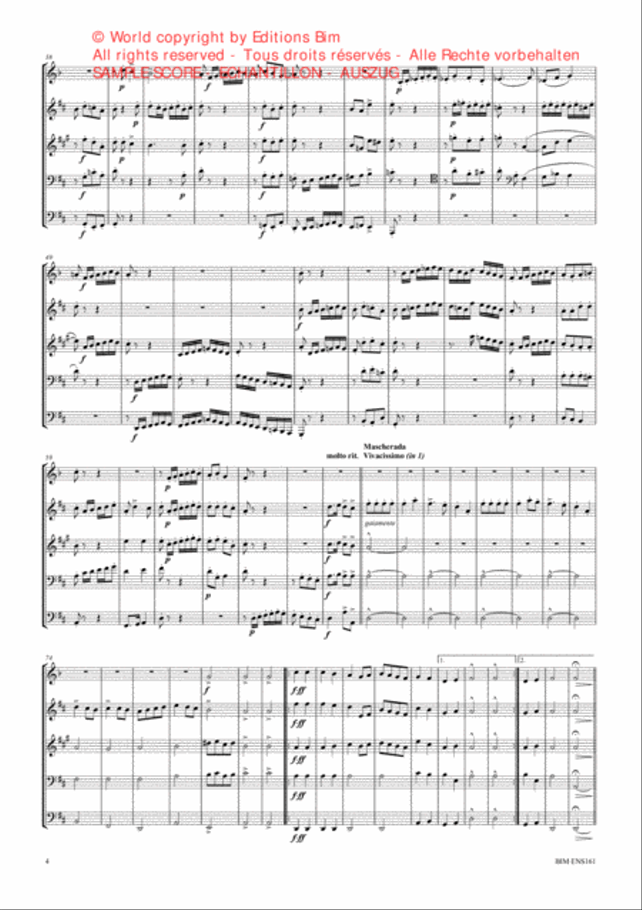 Suite from “Antiche Danze ed Arie Brass Quintet scores gallery preview page 3