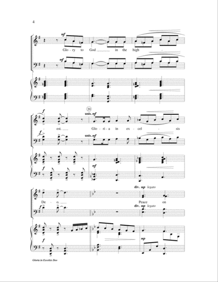 Gloria in Excelsis Deo - SATB 4-Part scores gallery preview page 4