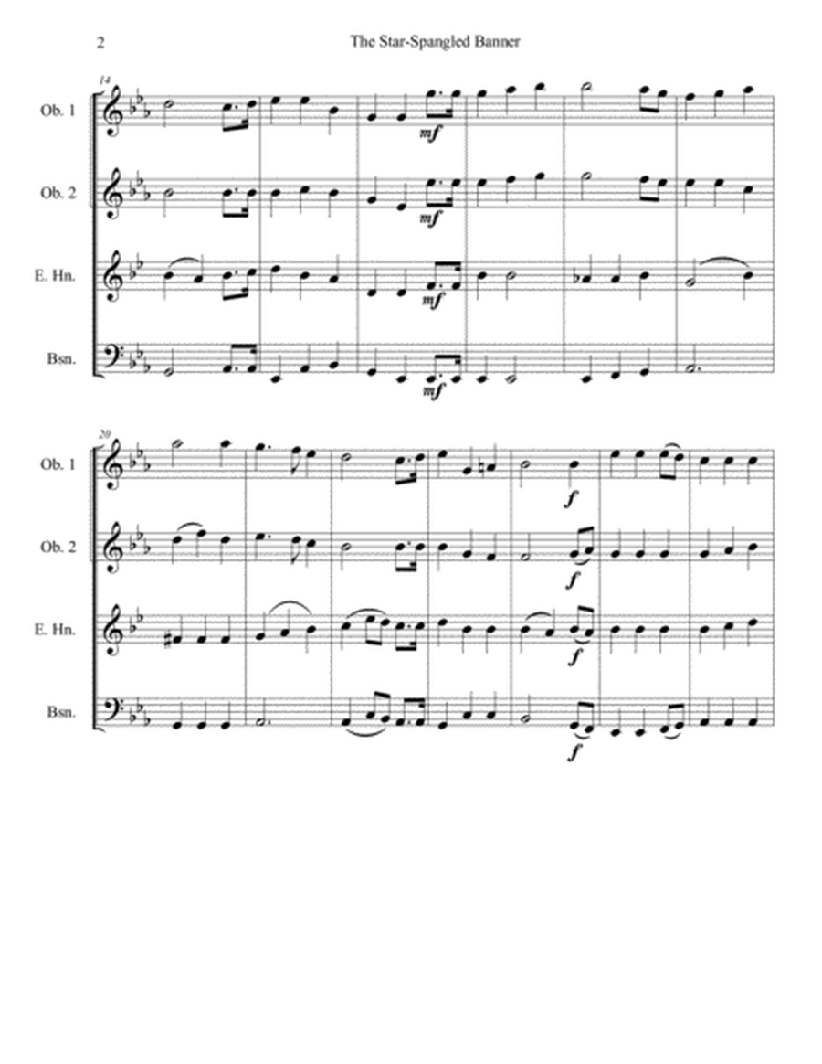 The Star-Spangled Banner (Double Reed Quartet) image number null