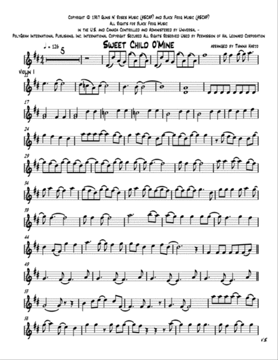 Sweet Child O' Mine Sweet Child O' Mine String Trio scores gallery preview page 1