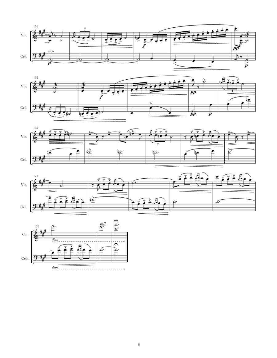 Borodin Nocturne (for Violin/Cello Duo) String Duet scores gallery preview page 6