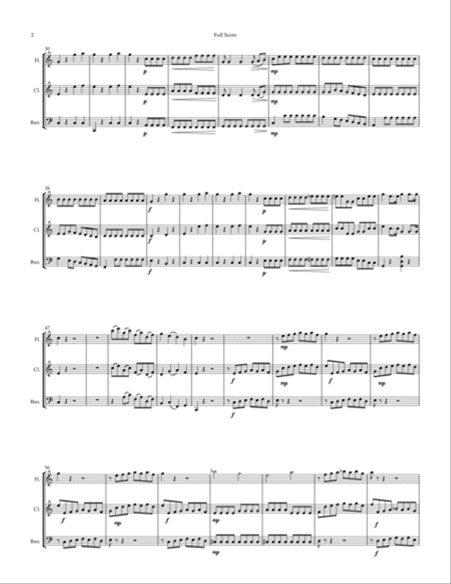 The Magic Flute - Queen of The Night Aria (W. A. Mozart) for Woodwind Trio Accompaniment Woodwind Trio scores gallery preview page 2