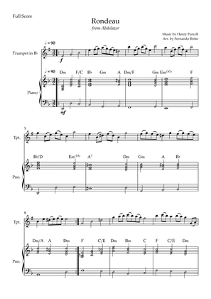 Rondeau (from Abdelazer) for Trumpet in Bb Solo and Piano Accompaniment with Chords