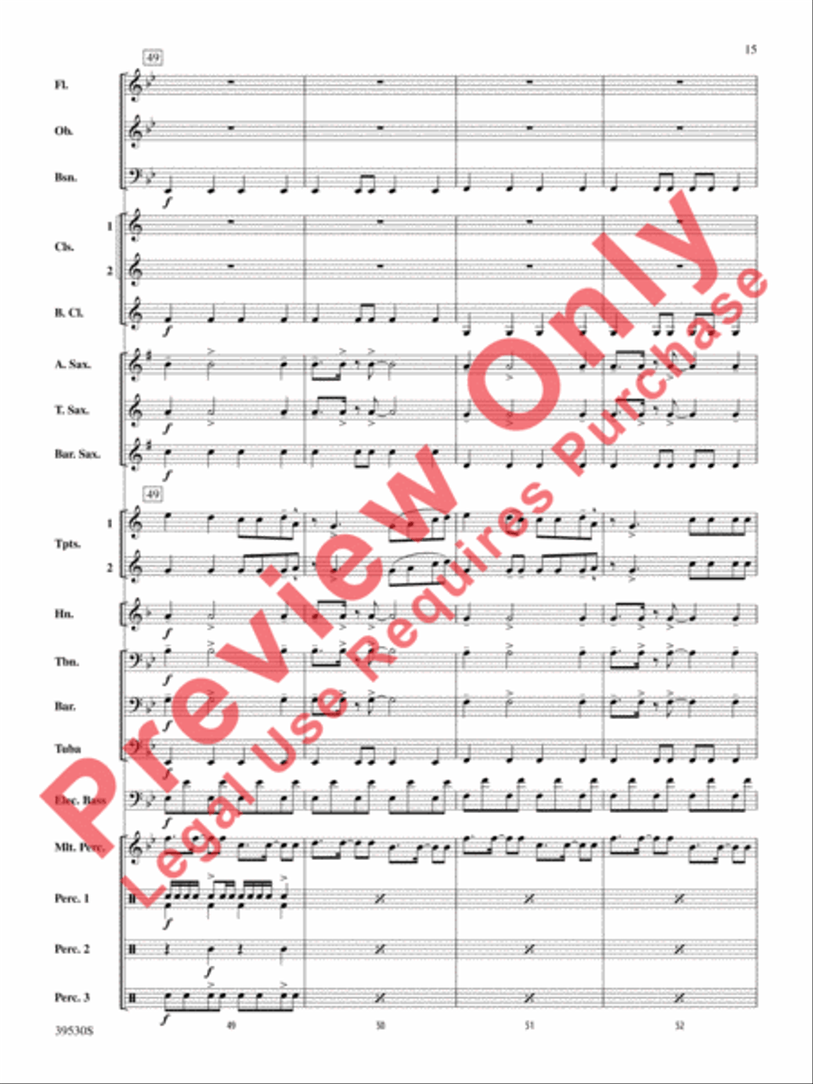 Teenage Dream / Super Bass Concert Band scores gallery preview page 16