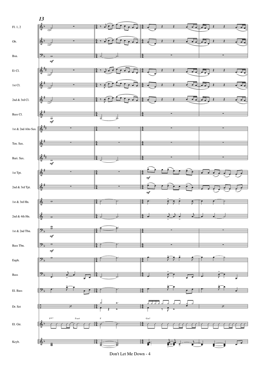 Don't Let Me Down Concert Band scores gallery preview page 6