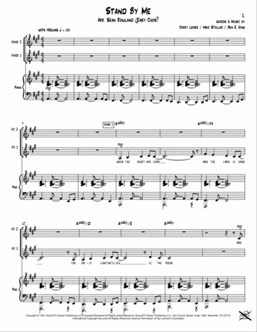 Stand By Me Stand By Me 4-Part scores gallery preview page 1