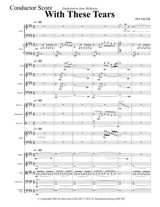 With These Tears - Conductor Score (SATB, SAB, opt. W.W., Perc., Harp, Strings)