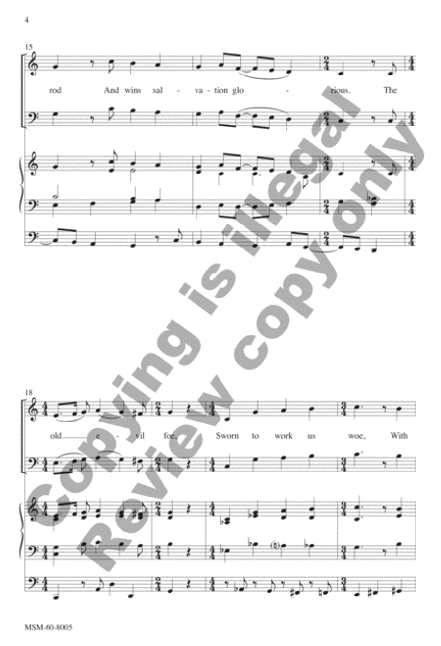 A Mighty Fortress Is Our God (Choral Score) 4-Part scores gallery preview page 4