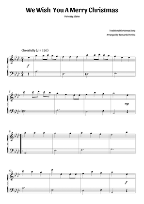 We Wish You A Merry Christmas (easy piano in Ab major – clean sheet music)