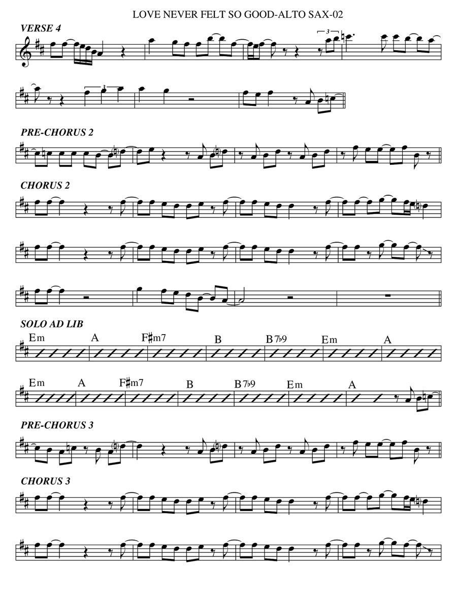 Love Never Felt So Good Alto Saxophone scores gallery preview page 2