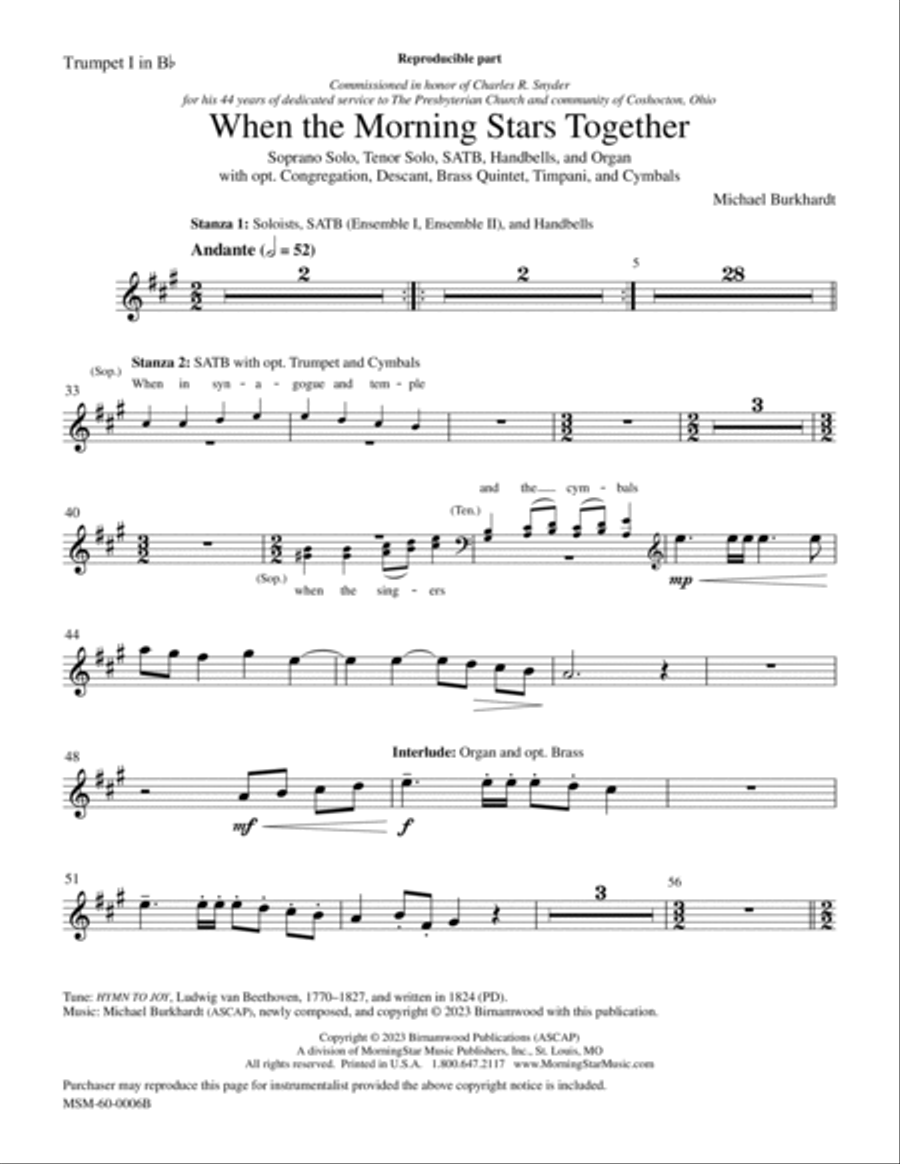 When the Morning Stars Together Choir scores gallery preview page 4