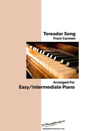 Book cover for Toreador Song from Carmen arranged for easy/intermediate piano