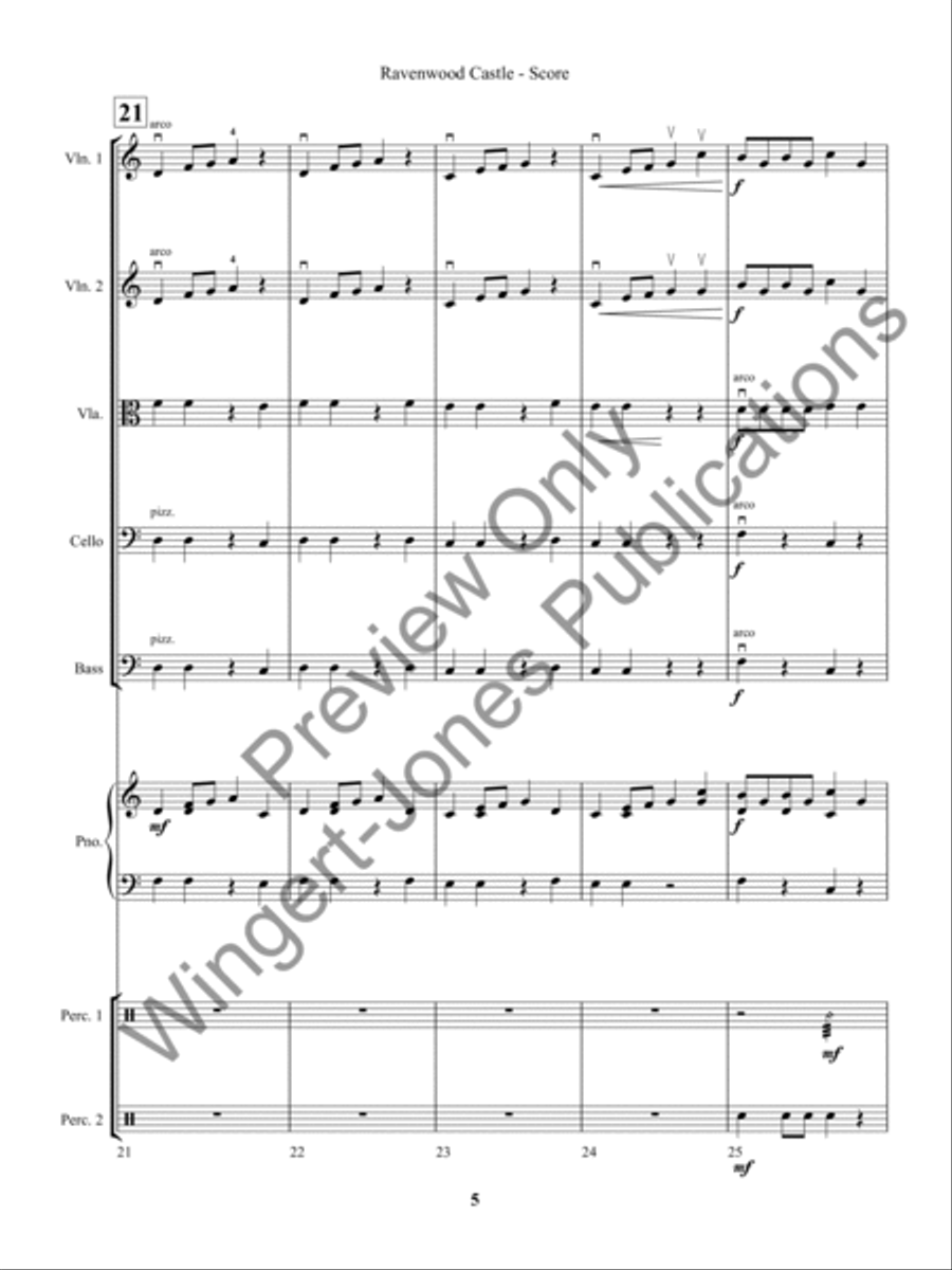 Ravenwood Castle (Score) String Orchestra scores gallery preview page 8