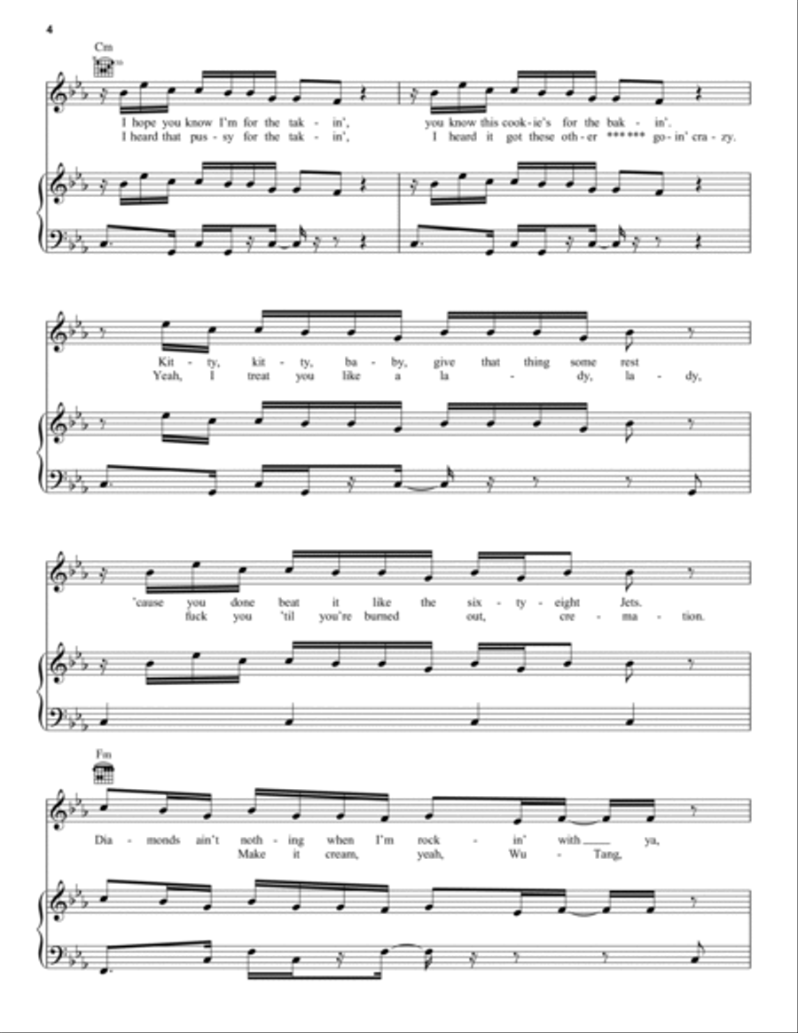 Wild Thoughts (feat. Rihanna & Bryson Tiller) Piano, Vocal, Guitar scores gallery preview page 4