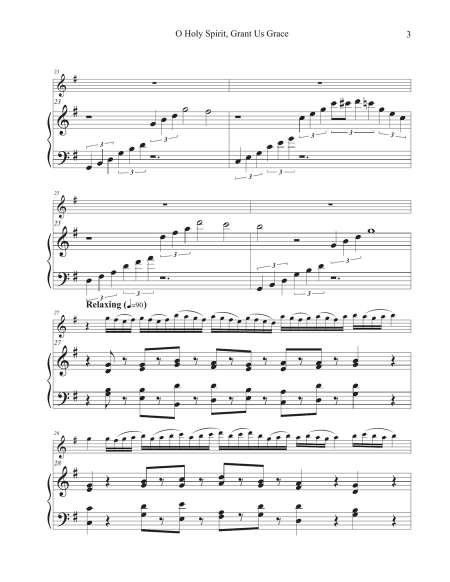 O Holy Spirit Grant Us Grace (Hymn Tune: ES IST GEWISSLICH) Flute Solo scores gallery preview page 3