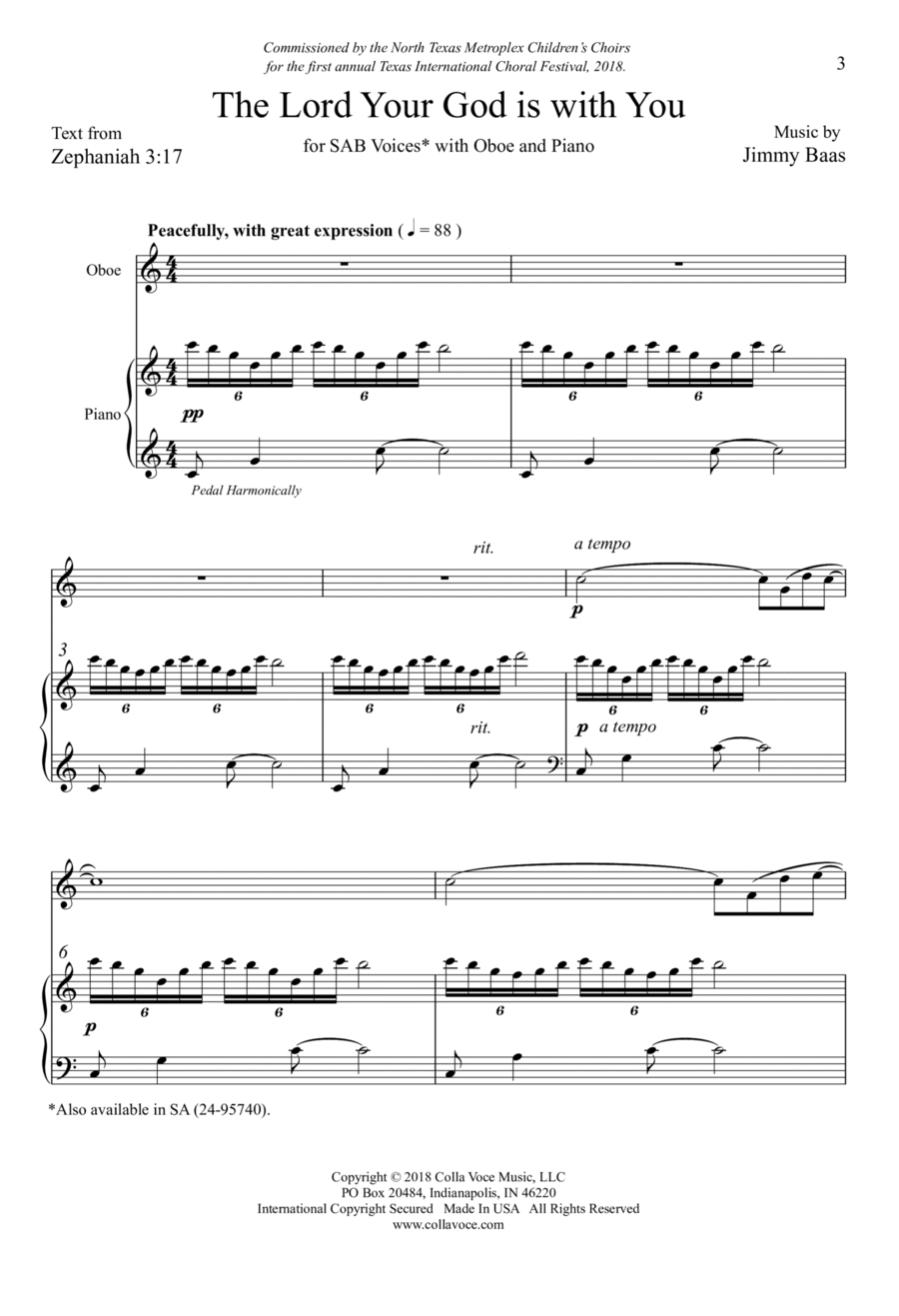 The Lord Your God is with You 3-Part scores gallery preview page 1