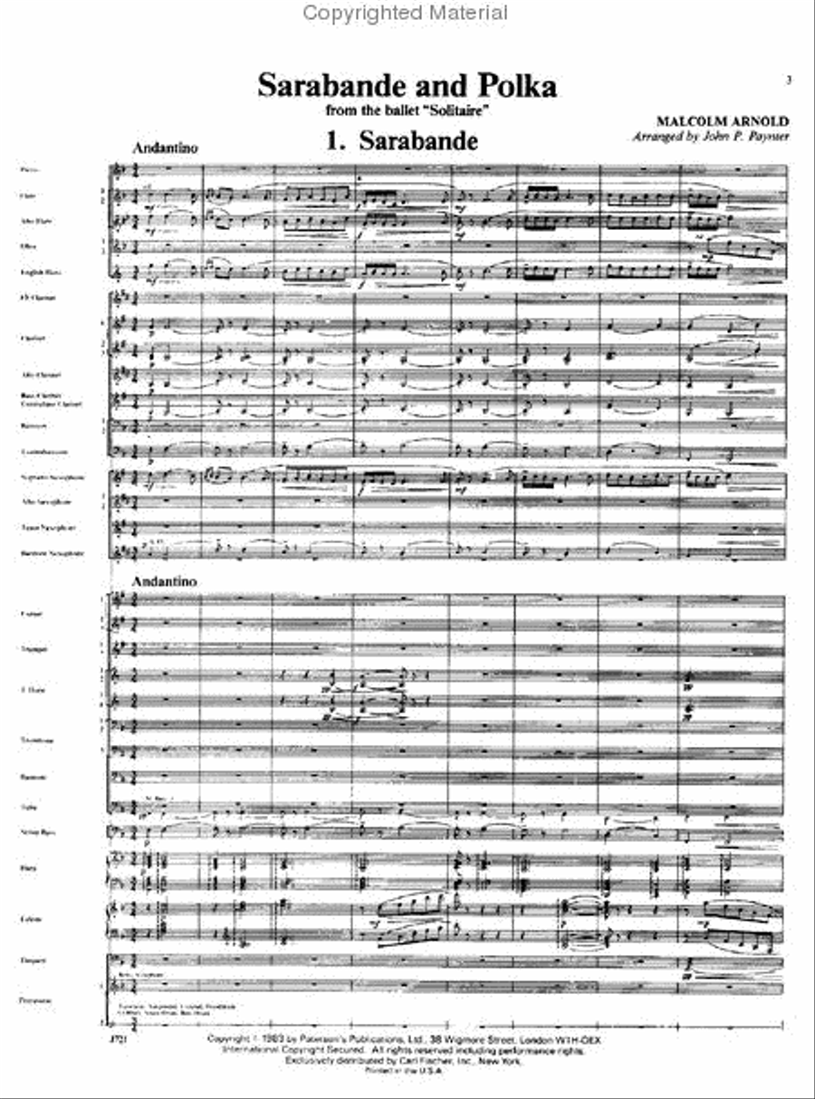Sarabande And Polka Concert Band scores gallery preview page 2