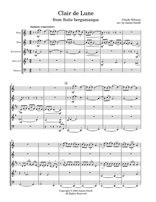 Clair de lune for Woodwind Quintet
