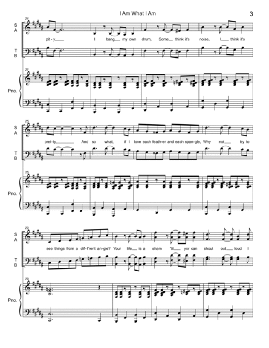 I Am What I Am 4-Part scores gallery preview page 3