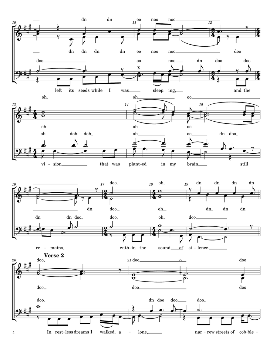 The Sound Of Silence 4-Part scores gallery preview page 2