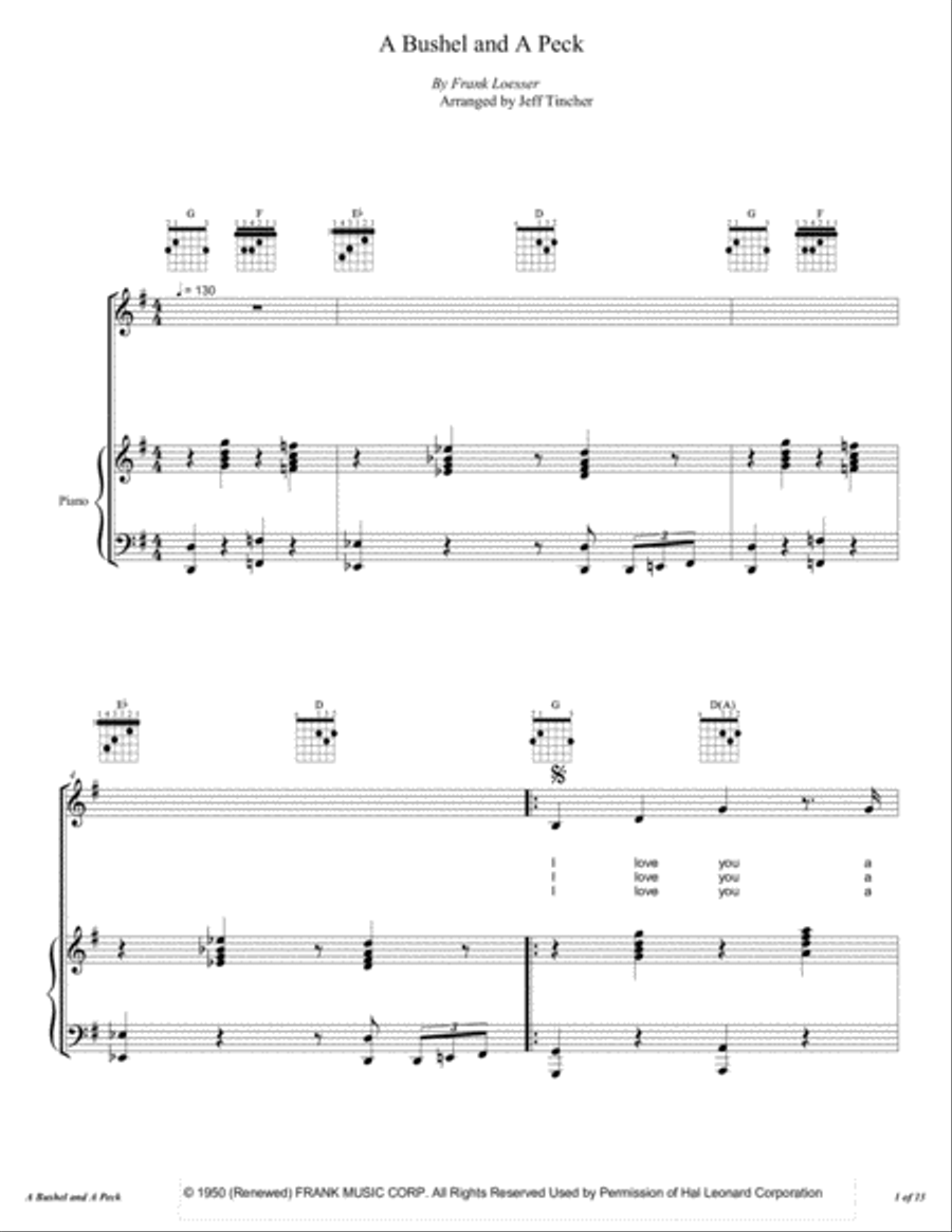 A Bushel And A Peck Voice scores gallery preview page 2