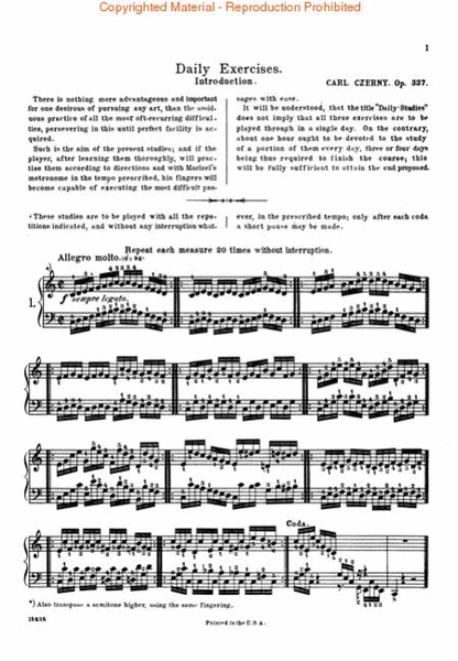 Czerny - 40 Daily Exercises, Op. 337