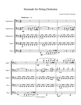 Serenade for String Orchestra Movement 1 for Three Euphoniums and Two Tubas