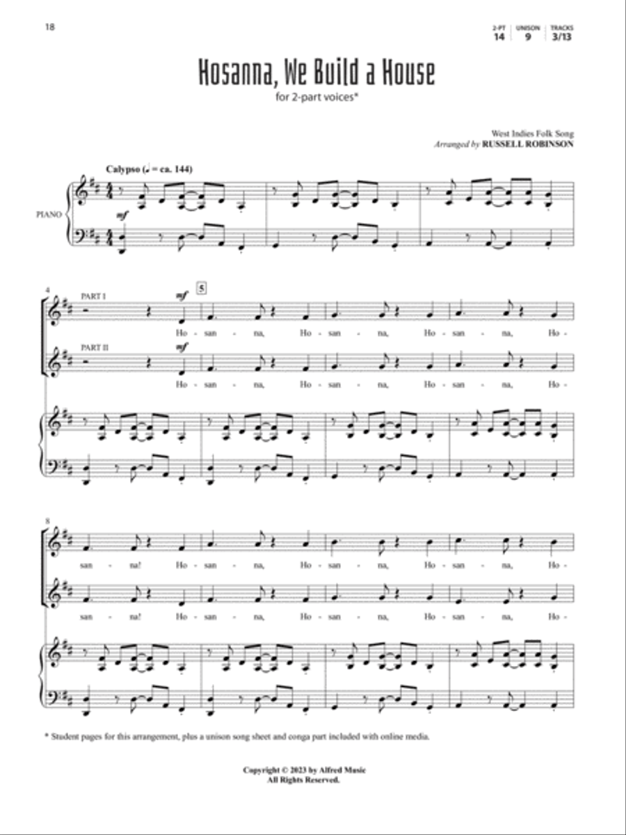 Folk Songs Around the World Unison Choir scores gallery preview page 5