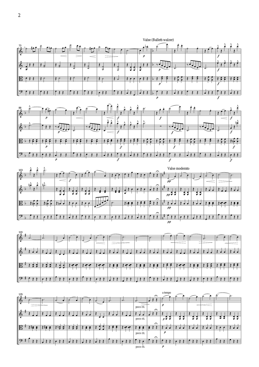 Lehar medley Die Lutige Witwe (The Merry Widow), for string quartet, CL001 String Quartet scores gallery preview page 2