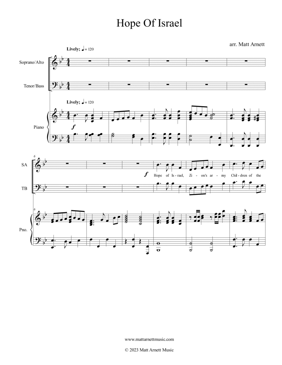 Hope of Israel 4-Part scores gallery preview page 1