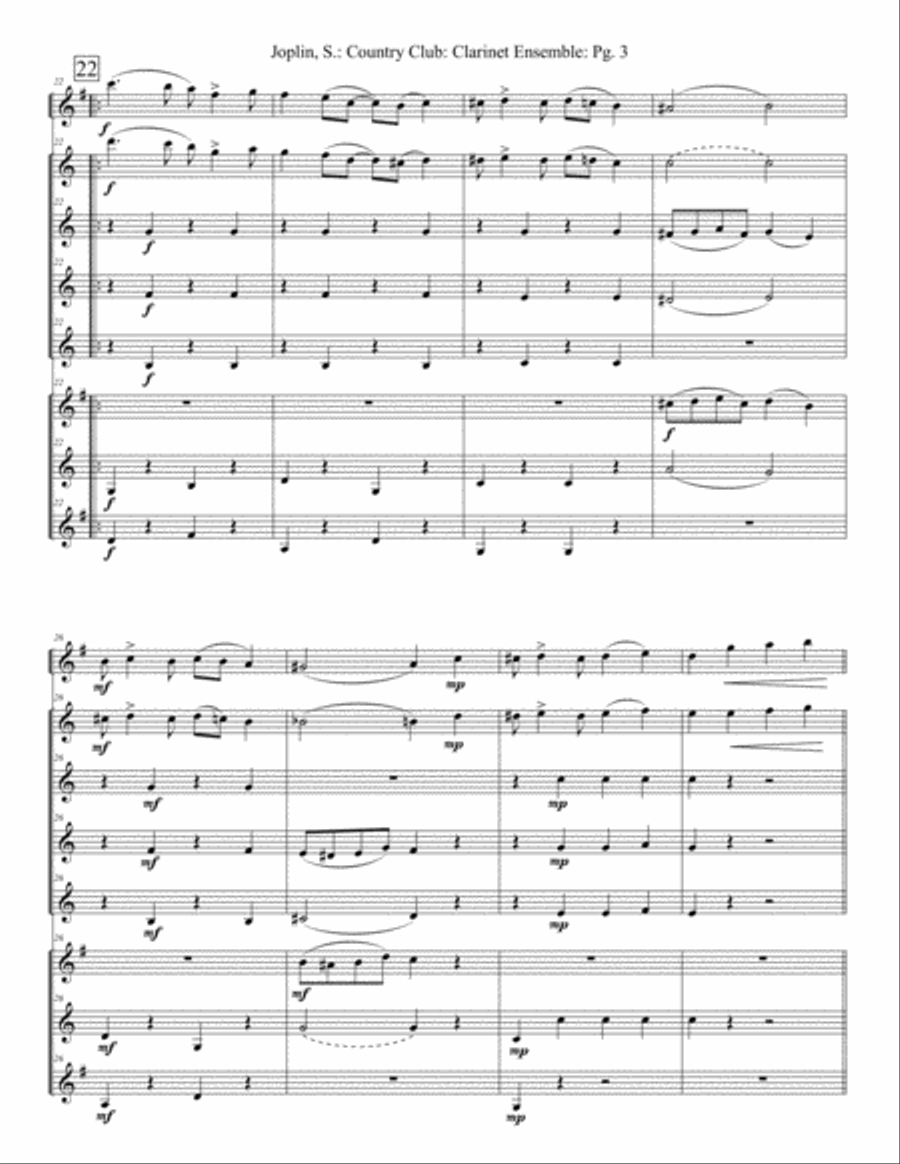 Country Club (Clarinets) Woodwind Ensemble scores gallery preview page 4