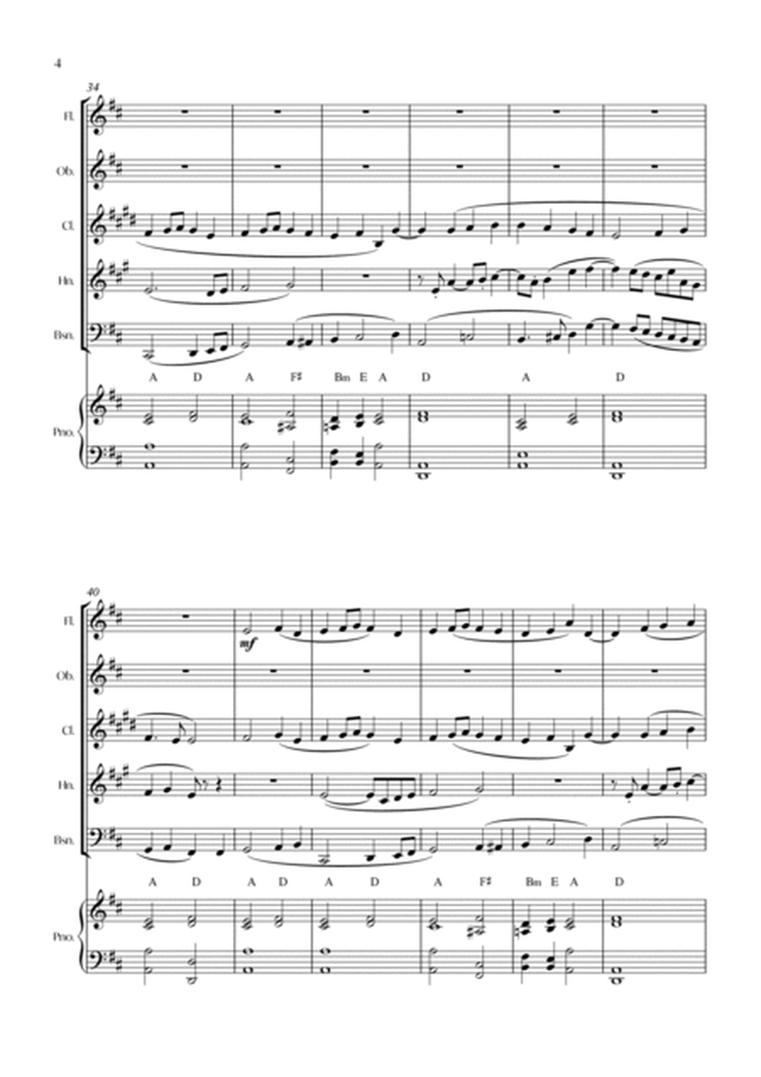 Ode To Joy (from Symphony No. 9) (Wind Quintet with piano) - Score and parts image number null