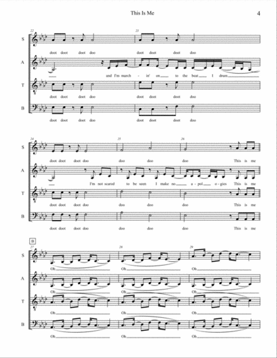 This Is Me 4-Part scores gallery preview page 4