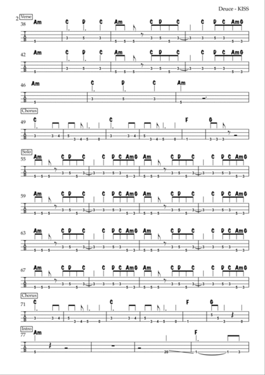 Deuce Guitar Tablature scores gallery preview page 2