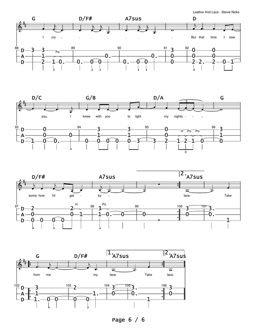 Leather And Lace Guitar scores gallery preview page 6