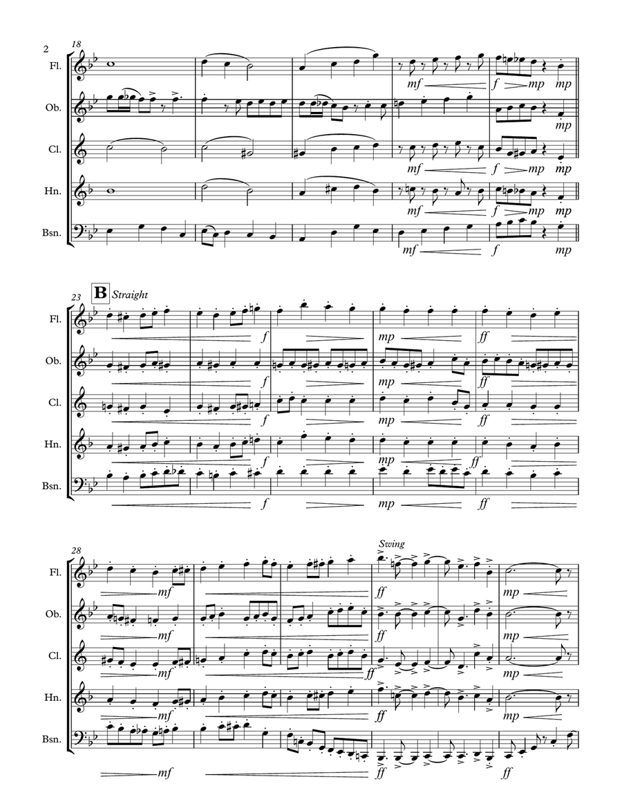 I Heard the Bells on Christmas Day (for Woodwind Quintet) Woodwind Quintet scores gallery preview page 3