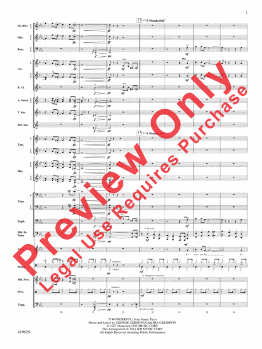 A Gershwin Tribute to Love Concert Band scores gallery preview page 4
