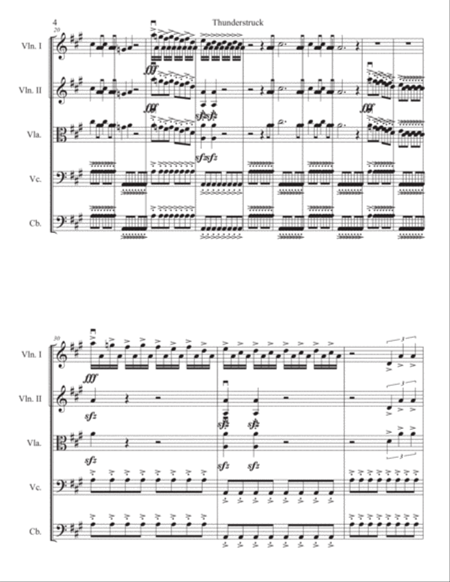 Thunderstruck String Orchestra scores gallery preview page 4