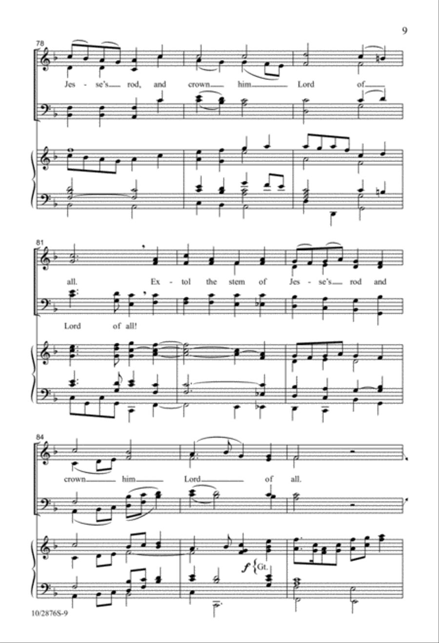 And Crown Him Lord Of All 4-Part scores gallery preview page 9