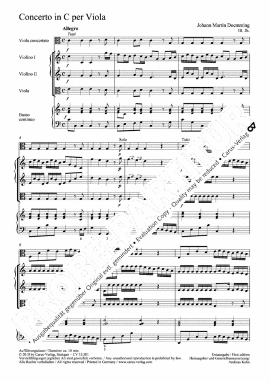 Concerto in C major Violin scores gallery preview page 7