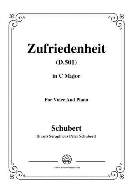 Schubert-Zufriedenheit(Contentment),D.501,in A flat Major,for Voice&Piano image number null