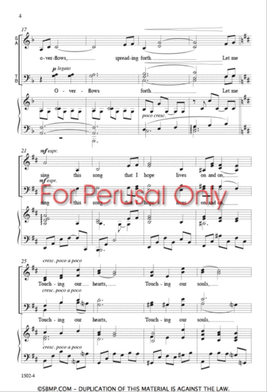 The Music of My Soul - SATB Octavo 4-Part scores gallery preview page 3