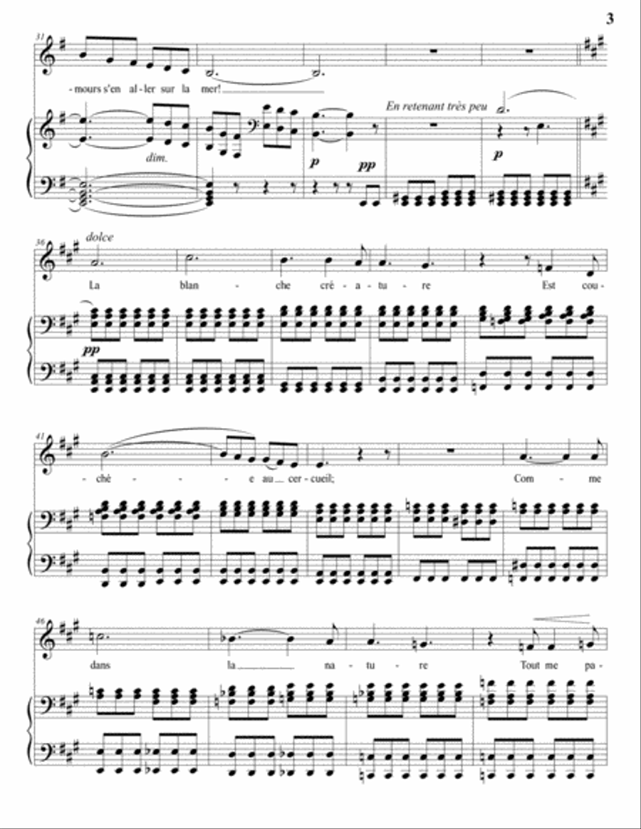 BERLIOZ: Sur les lagunes, Op. 7 no. 3 (transposed to E minor) Voice scores gallery preview page 4