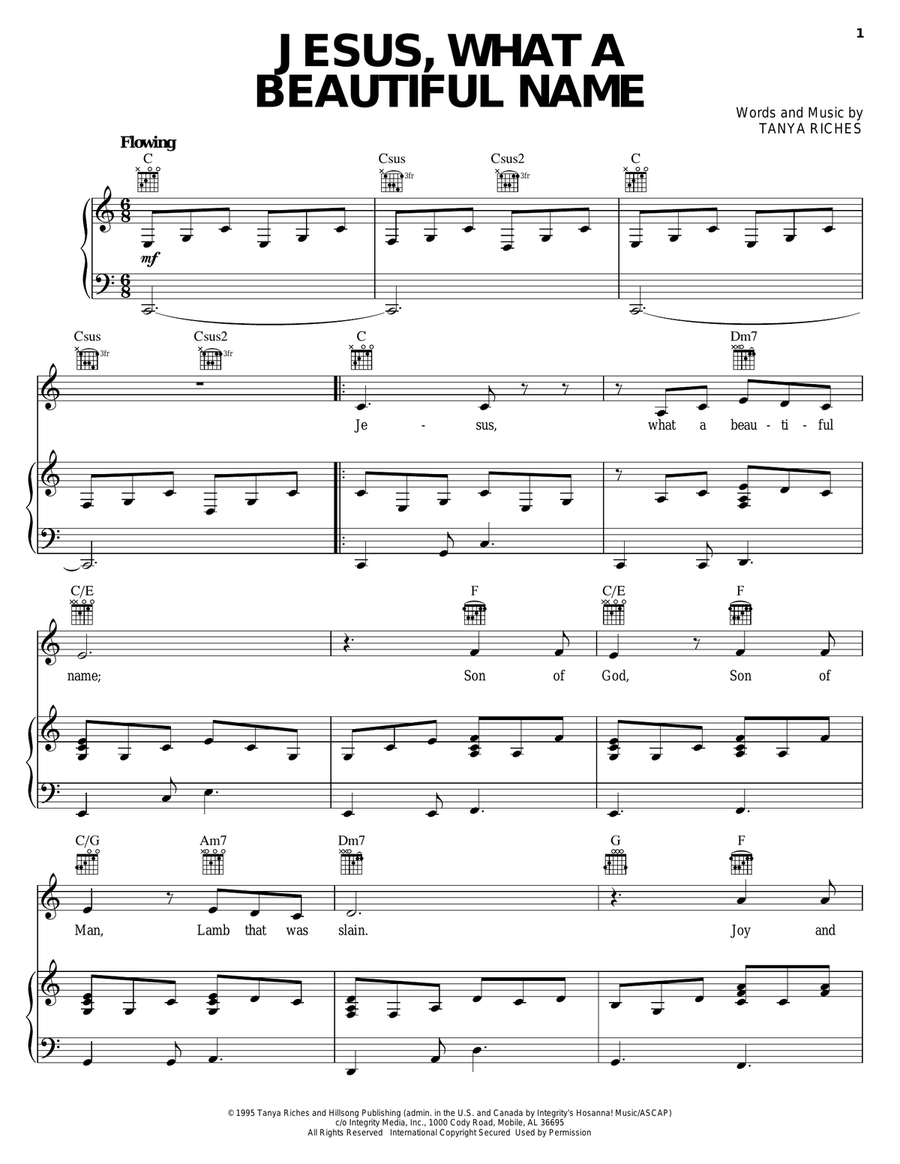 Jesus, What A Beautiful Name Acoustic Guitar scores gallery preview page 1