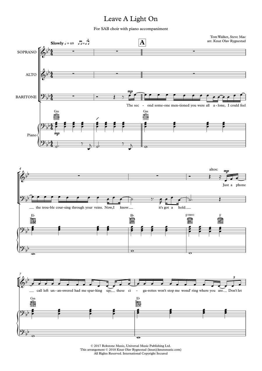 Leave A Light On 3-Part scores gallery preview page 1