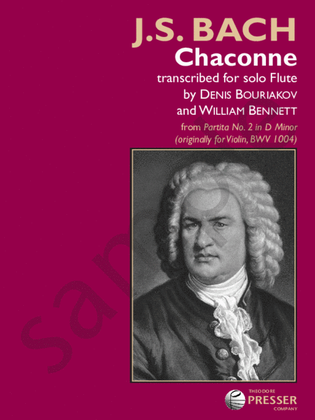 Book cover for Chaconne From Partita No. 2 in D minor (Originally For Violin, BWV 1004)