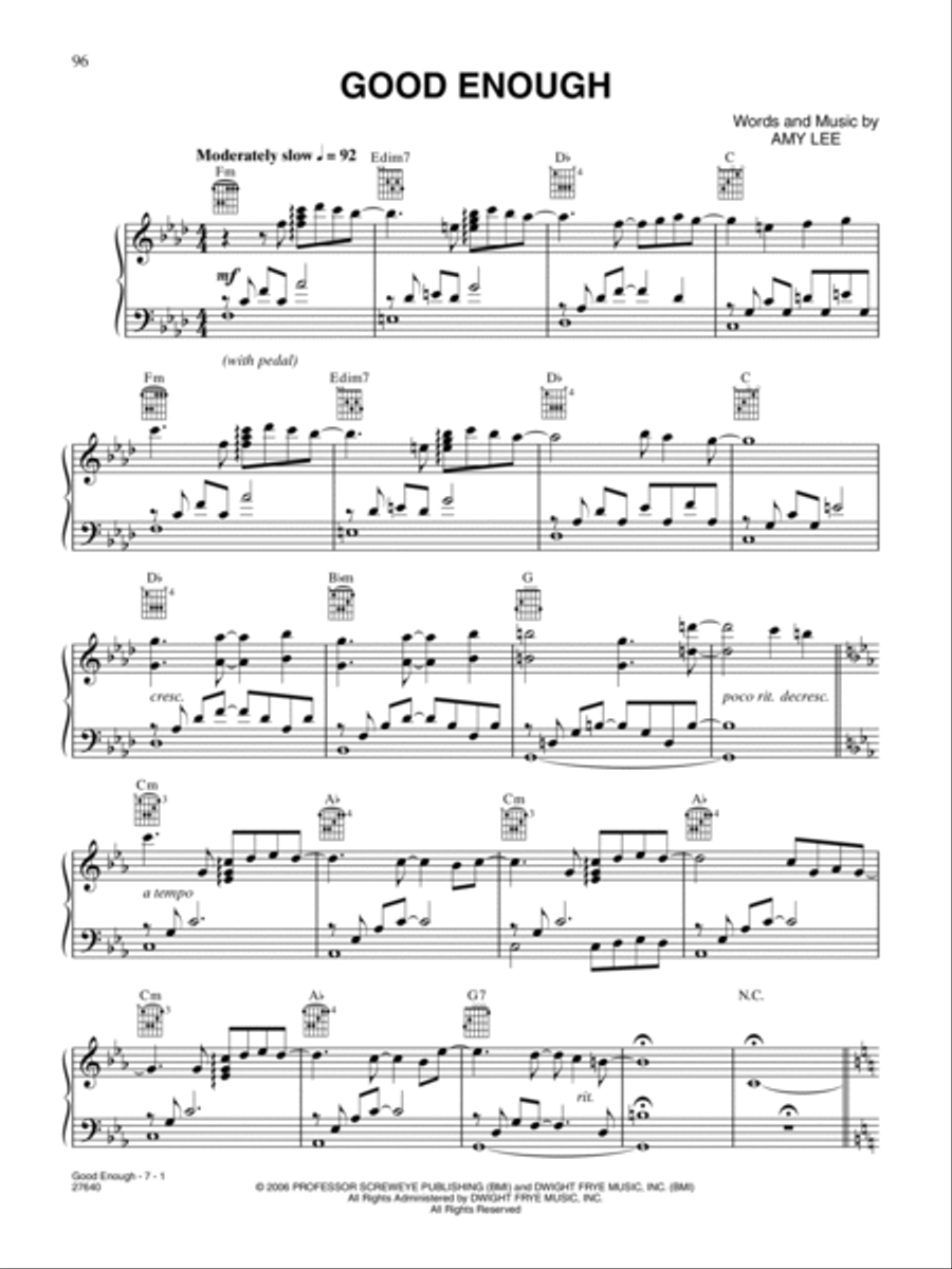 Good Enough Piano, Vocal, Guitar scores gallery preview page 1