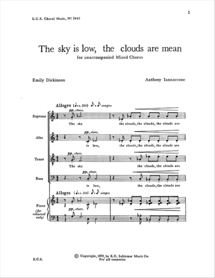 The Sky Is Low Clouds Are Mean 4-Part scores gallery preview page 1